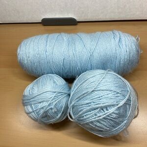 Light Blue Yarn Skeins - Soft Shiny Acrylic Blend